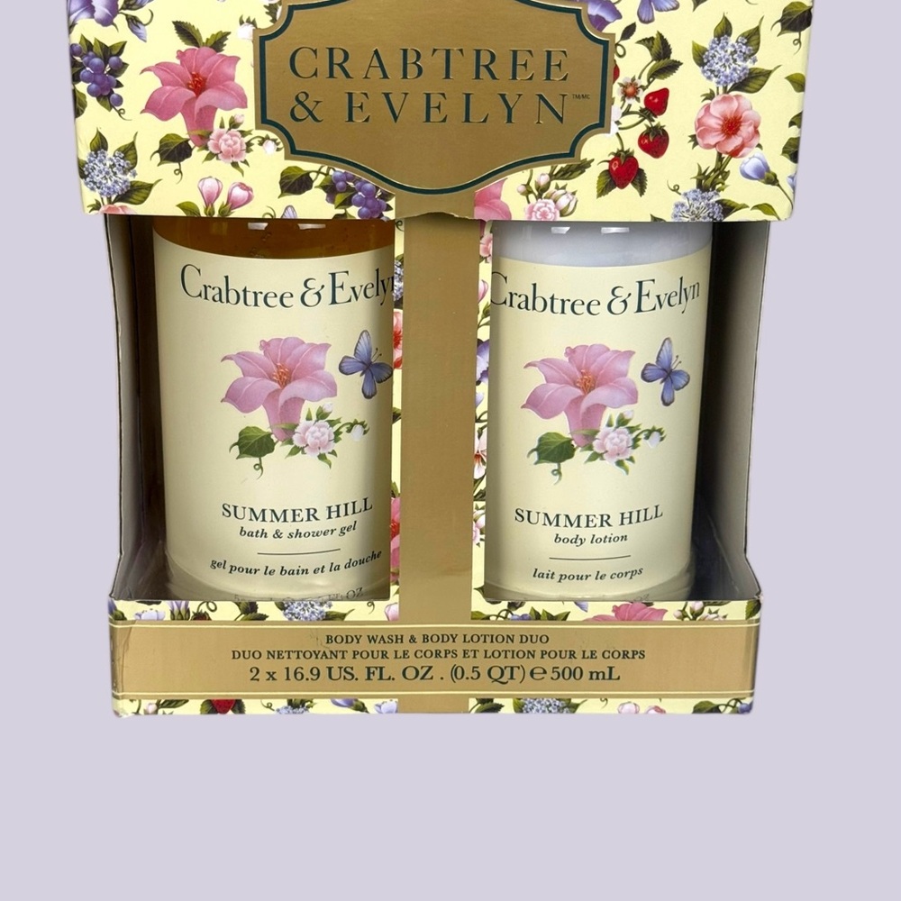Crabtree & Evelyn Summer Hill Bath & Body Duo 16.9 each/ Gift Box